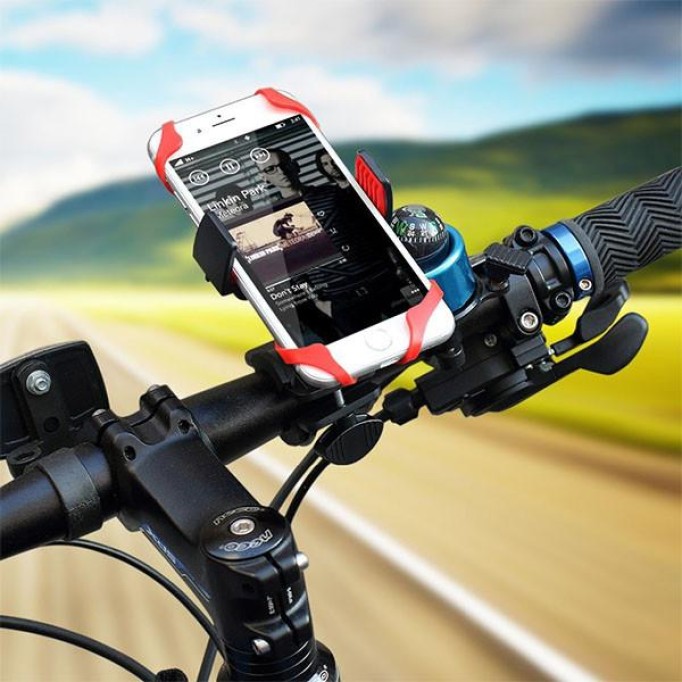 Akrobat Bisiklet - Motosiklet Telefon Tutucu Siyah
