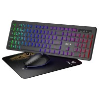 Aula AC208 Rainbow 2.4GHz Kablosuz Şarjlı Türkçe Q Klavye / Mouse ve Mousepad Seti
