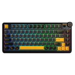 Siyah Aula AU75 3 Modlu RGB Hot Swap Mekanik TKL Seiya Switch Kablosuz Makrolu Klavye Siyah