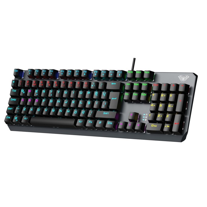 Aula F2066 Blue Switch RGB Makrolu Kablolu Gaming Türkçe Mekanik Oyuncu Klavyesi