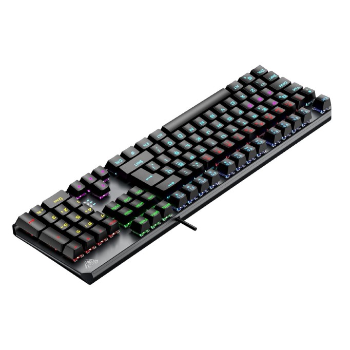 Aula F2066 Blue Switch RGB Makrolu Kablolu Gaming Türkçe Mekanik Oyuncu Klavyesi