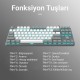Aula F3287 Mavi Işıklı Kablolu Mekanik İngilizce Q TKL Gaming Oyuncu Klavyesi