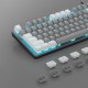 Aula F3287 Mavi Işıklı Kablolu Mekanik İngilizce Q TKL Gaming Oyuncu Klavyesi Gri