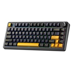 Siyah Aula F75 Mekanik RGB TKL Gray Switch Kablosuz Makrolu Hot Swap Klavye Siyah
