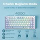 Aula F75 Mekanik RGB TKL Hot Swap GrayWood V4 Switch Kablosuz Makrolu Türkçe Q Klavye Buz Mavisi