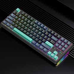 Aula F87 PRO Mekanik RGB TKL GrayWood V4 Switch Kablosuz Makrolu Hot Swap Klavye Siyah Aula F87 PRO Mekanik RGB TKL GrayWood V4 Switch Kablosuz Makrolu Hot Swap Klavye Siyah