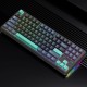 Aula F87 Mekanik RGB TKL GrayWood V4 Switch Kablosuz Makrolu Hot Swap Klavye Siyah