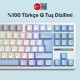 Aula F87 Mekanik RGB TKL GrayWood V4 Switch Kablosuz Makrolu Hot Swap Türkçe Q Klavye Buz Mavisi