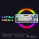 Aula F87 Mekanik RGB TKL GrayWood V4 Switch Kablosuz Makrolu Hot Swap Türkçe Q Klavye Mavi