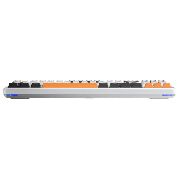 Aula F87 Mekanik RGB TKL SpaceCrystal Switch Kablosuz Makrolu Hot Swap Klavye Turuncu