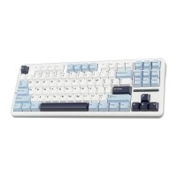 Aula F87 PRO Mekanik RGB TKL GrayWood V3 Switch Kablosuz Makrolu Hot Swap Klavye Açık Mavi