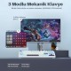 Aula F87 PRO Mekanik RGB TKL GrayWood V3 Switch Kablosuz Makrolu Hot Swap Klavye Açık Mavi