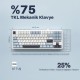 Aula F87 PRO Mekanik RGB TKL GrayWood V3 Switch Kablosuz Makrolu Hot Swap Klavye Açık Mavi
