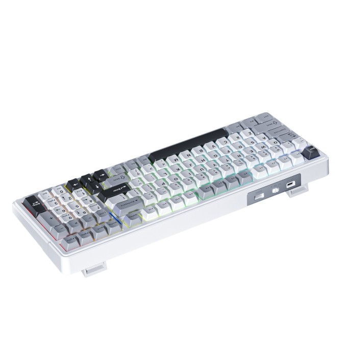 Aula F99 3 Modlu RGB Hot Swap Mekanik Linear GrayWood V3 Switch Kablosuz Makrolu Klavye Gri