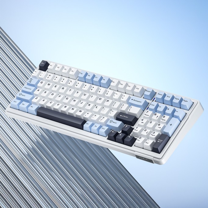 Aula F99 3 Modlu RGB Hot Swap Mekanik Linear GrayWood V3 Switch Kablosuz Makrolu Klavye Lacivert