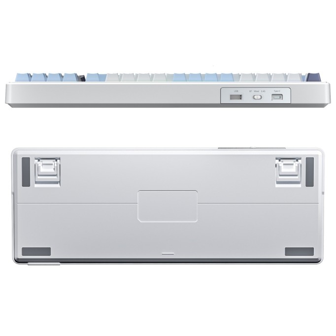 Aula F99 3 Modlu RGB Hot Swap Mekanik Linear GrayWood V3 Switch Kablosuz Makrolu Klavye Lacivert