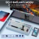 Aula F99 Mekanik RGB Hot Swap GrayWood V4 Switch 3 Modlu Kablosuz Makrolu Türkçe Q Klavye Lacivert