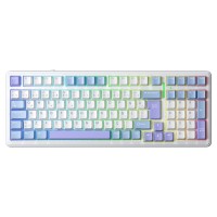 Aula F99 Mekanik RGB Hot Swap GrayWood V4 Switch 3 Modlu Kablosuz Makrolu Türkçe Q Klavye Mavi