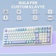 Aula F99 Mekanik RGB Hot Swap GrayWood V4 Switch 3 Modlu Kablosuz Makrolu Türkçe Q Klavye Mavi