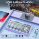 Aula F99 Mekanik RGB Hot Swap GrayWood V4 Switch 3 Modlu Kablosuz Makrolu Türkçe Q Klavye Mavi