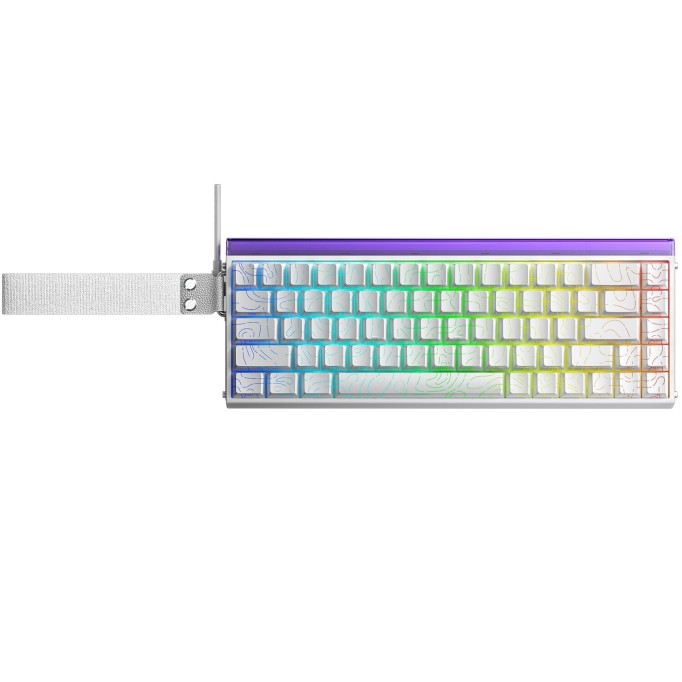 Aula Hero68 He Manyetik Klavye Rapid Trigger Black King Switch 8000Hz RGB Neon TKL Hot Swap Oyuncu Klavyesi Desenli Beyaz