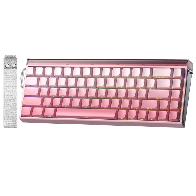 Aula Hero68 He Manyetik Klavye Rapid Trigger Black King Switch 8000Hz RGB Neon TKL Hot Swap Oyuncu Klavyesi Pembe