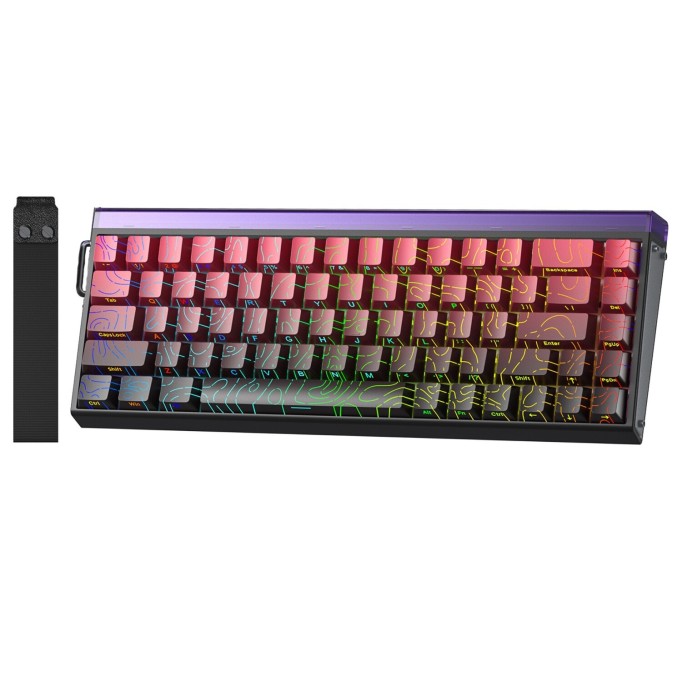 Aula Hero68 He Manyetik Klavye Rapid Trigger Dragon King Switch 8000Hz RGB Neon TKL Hot Swap Oyuncu Klavyesi Kırmızı