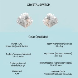 Aula Leobog Crystal Lineer Mekanik Switch 100 Adet Aula Leobog Crystal Lineer Mekanik Switch 100 Adet