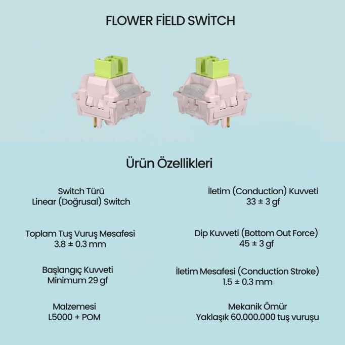 Aula Leobog Huatian Lineer Mekanik Switch 100 Adet