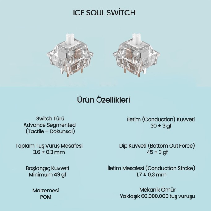Aula Leobog Ice Soul Tactile Mekanik Switch 100 Adet