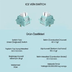 Aula Leobog Ice Vein Lineer Mekanik Switch 100 Adet Aula Leobog Ice Vein Lineer Mekanik Switch 100 Adet