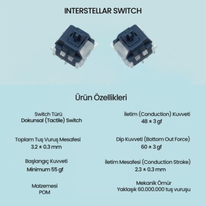 Aula Leobog Interstellar Tactile Mekanik Switch 100 Adet