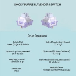Aula Leobog Lavender Lineer Mekanik Switch 100 Adet Aula Leobog Lavender Lineer Mekanik Switch 100 Adet