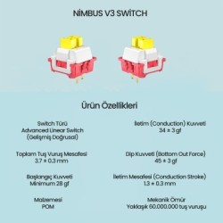 Aula Leobog Nimbus V3 Lineer Mekanik Switch 80 Adet Aula Leobog Nimbus V3 Lineer Mekanik Switch 80 Adet