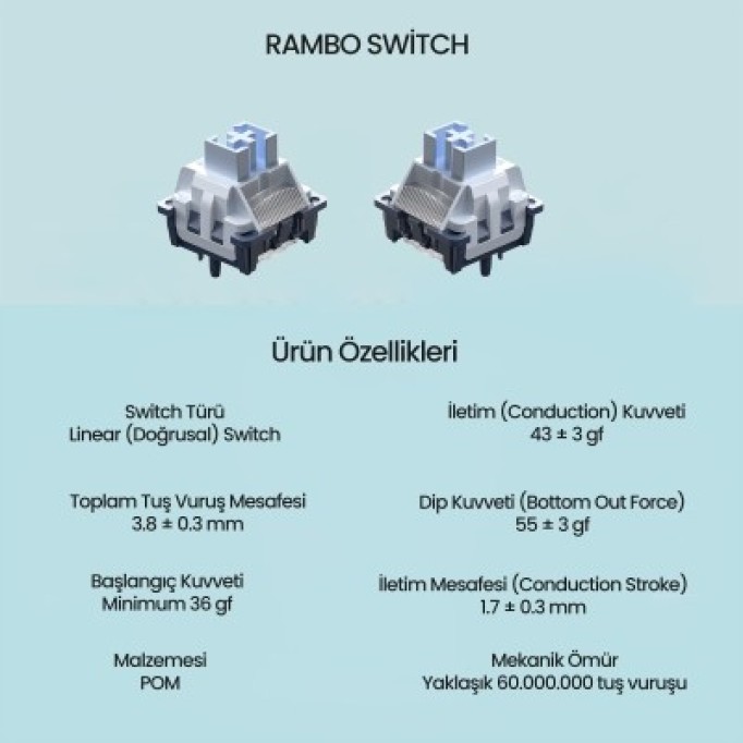 Aula Leobog Rambo Lineer Mekanik Switch 100 Adet