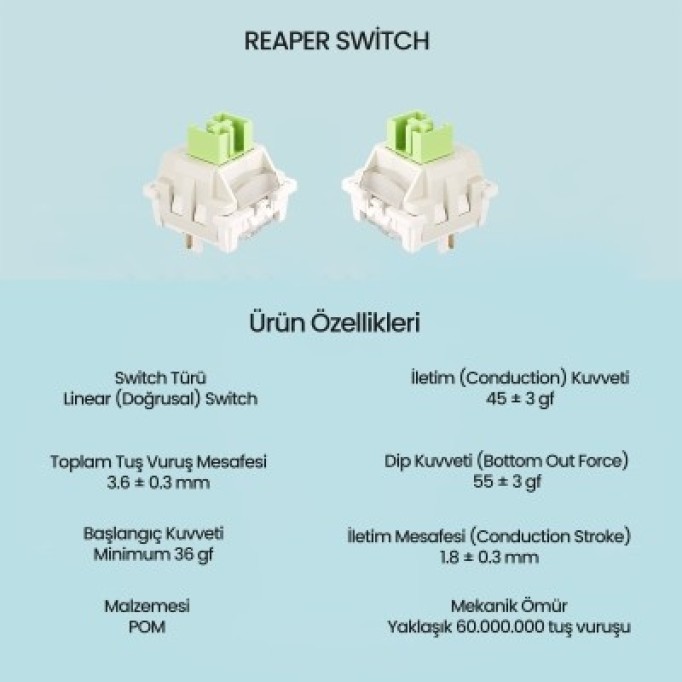 Aula Leobog Reaper Lineer Mekanik Switch 100 Adet