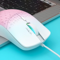 Aula S11 Pro 3600DPI RGB Optik Gaming Mouse Pembe Aula S11 Pro 3600DPI RGB Optik Gaming Mouse Pembe