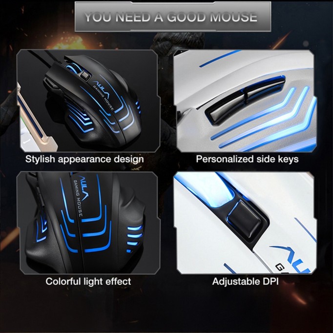 Aula S18 6400DPI RGB 7 Programlanabilir Tuş 1000Hz Gaming Oyuncu Mouse