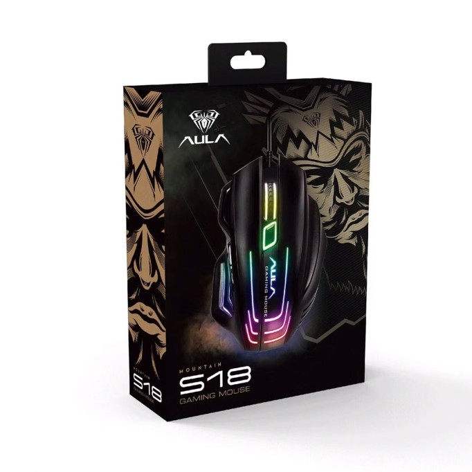 Aula S18 6400DPI RGB 7 Programlanabilir Tuş 1000Hz Gaming Oyuncu Mouse