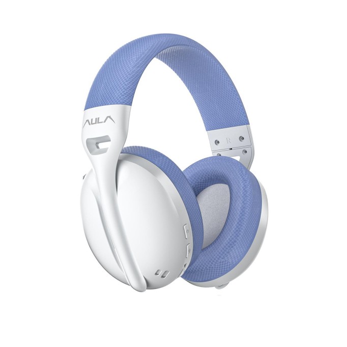 Aula S6 Ultra Hafif Kablosuz Bluetooth Type-C Mikrofonlu Gaming Oyuncu Kulaklığı Mavi
