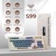 Aula S99 Retro RGB Gaming 3 Modlu Bluetooth/2.4GHz/USB-C Kablosuz Makrolu Türkçe Q Klavye Lacivert