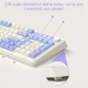 Aula S99 Retro RGB Gaming 3 Modlu Bluetooth/2.4GHz/USB-C Kablosuz Makrolu Türkçe Q Klavye Mavi