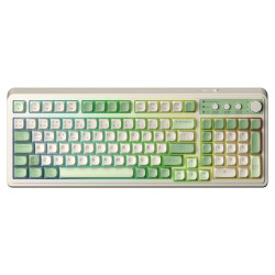 Yeşil Aula S99 Retro RGB Gaming 3 Modlu Bluetooth/2.4GHz/USB-C Kablosuz Makrolu Türkçe Q Klavye Yeşil
