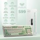 Aula S99 Retro RGB Gaming 3 Modlu Bluetooth/2.4GHz/USB-C Kablosuz Makrolu Türkçe Q Klavye Yeşil