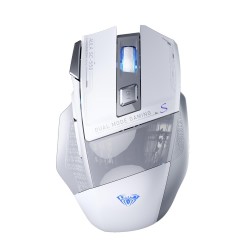 Beyaz Aula SC550 4800DPI 7 Tuşlu Makrolu 2.4GHz Kablosuz Optik RGB Oyuncu Mouse Beyaz
