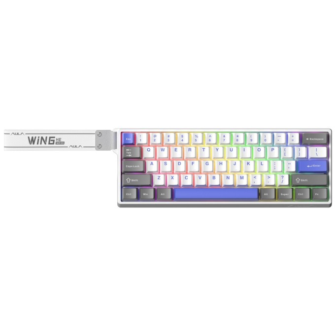 Aula Win60 HE MAX Manyetik Klavye Rapid Trigger GrayWood Swtich 8000Hz RGB TKL Hot Swap Oyuncu Klavyesi Mavi