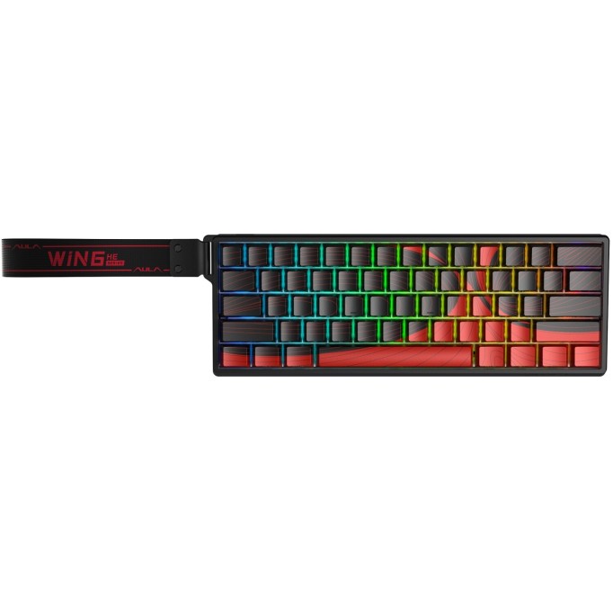 Aula Win60 He Max Manyetik Klavye Rapid Trigger Wing Chun Switch 8000Hz RGB TKL Hot Swap Oyuncu Klavyesi Kırmızı