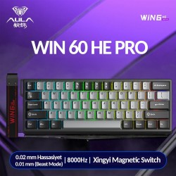 Aula Win60 He Pro Manyetik Klavye Rapid Trigger Xingyi Switch 8000Hz RGB TKL Hot Swap Oyuncu Klavyesi Gri Aula Win60 He Pro Manyetik Klavye Rapid Trigger Xingyi Switch 8000Hz RGB TKL Hot Swap Oyuncu Klavyesi Gri