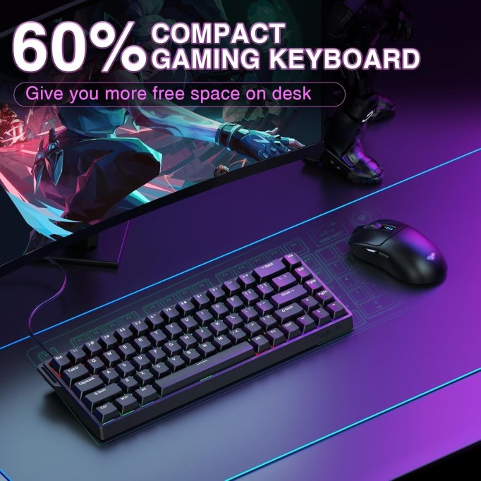 Aula Win68 HE Manyetik Klavye Rapid Trigger GrayWood Swtich 8000Hz RGB TKL Hot Swap Oyuncu Klavyesi Siyah