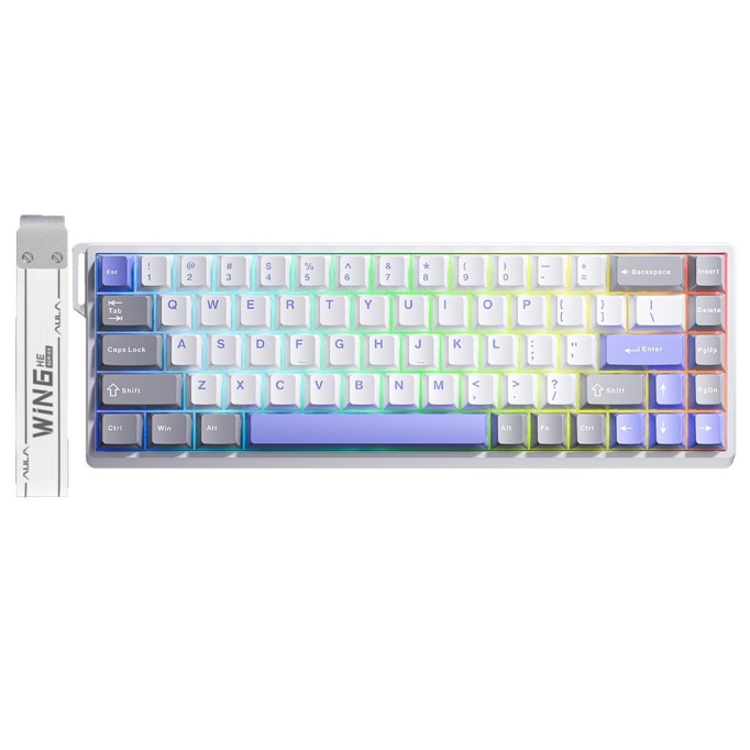 Aula Win68 He Max Manyetik Klavye Rapid Trigger Wing Chun Switch 8000Hz RGB TKL Hot Swap Oyuncu Klavyesi Mavi